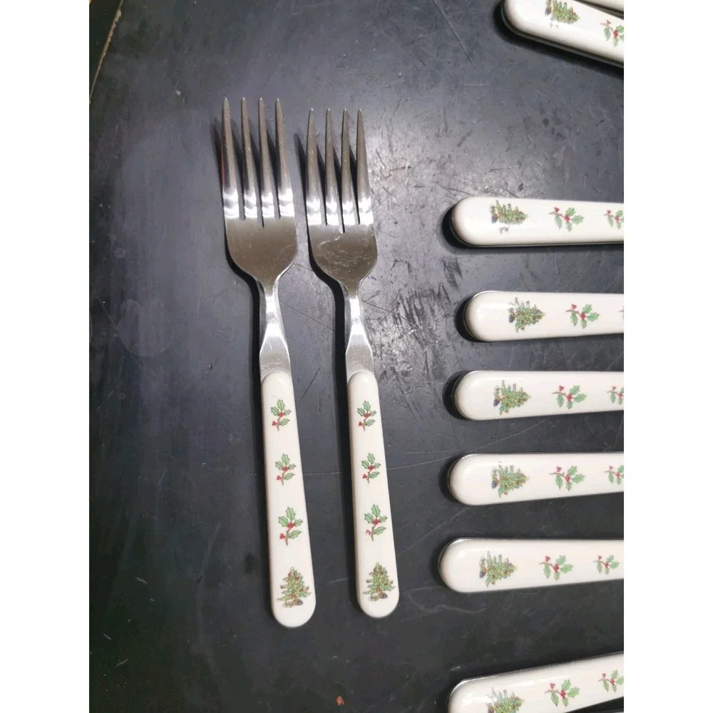 Lot Of 20 Tecnshan HOLIDAY HOSTESS Stainless Christmas Tree Silverware Flatware